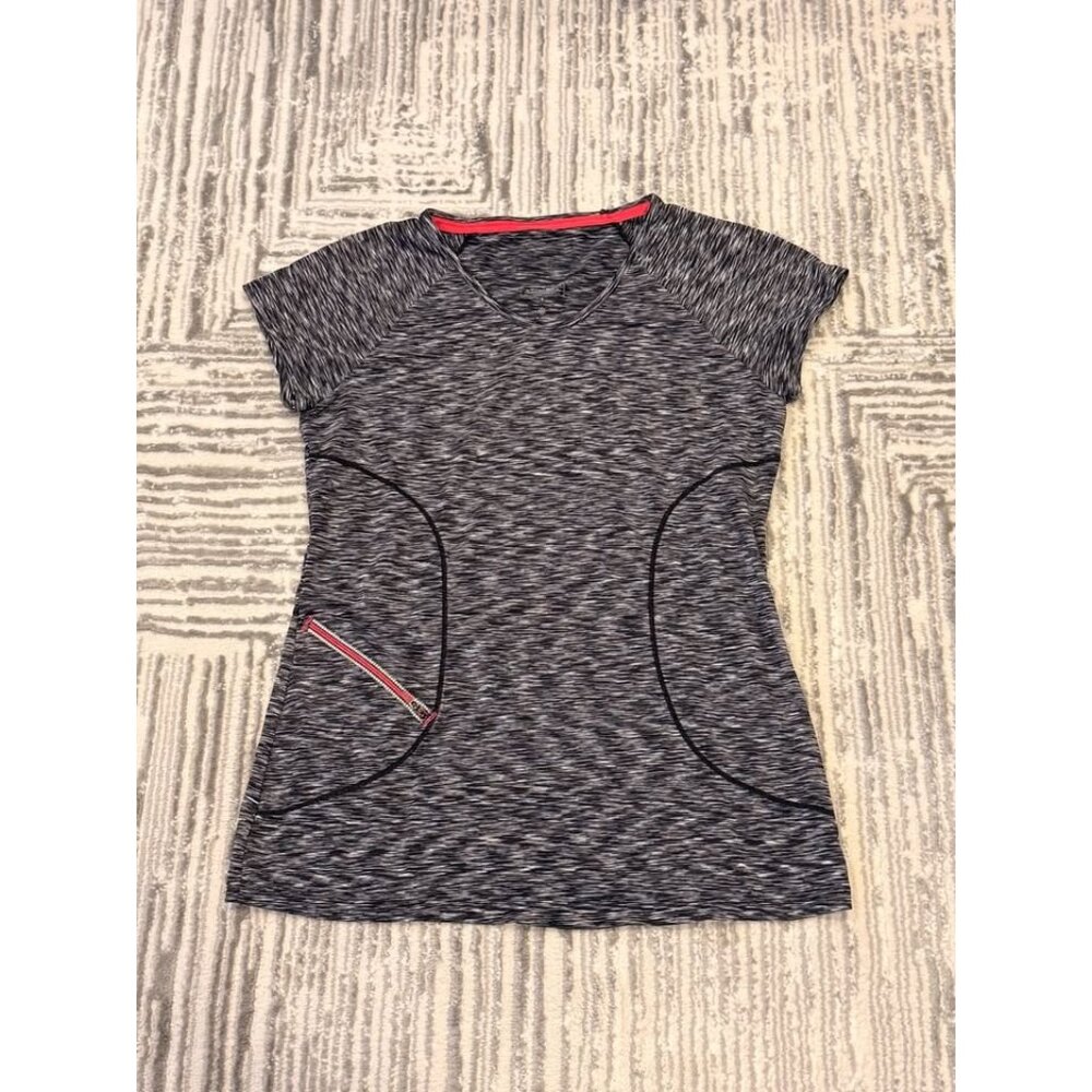 Athleta women's small black/gray top with zippered pocket